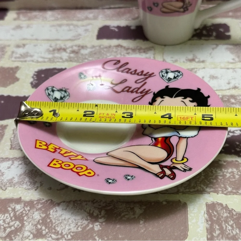 Betty Boop Pink and White Cup and Saucer Set